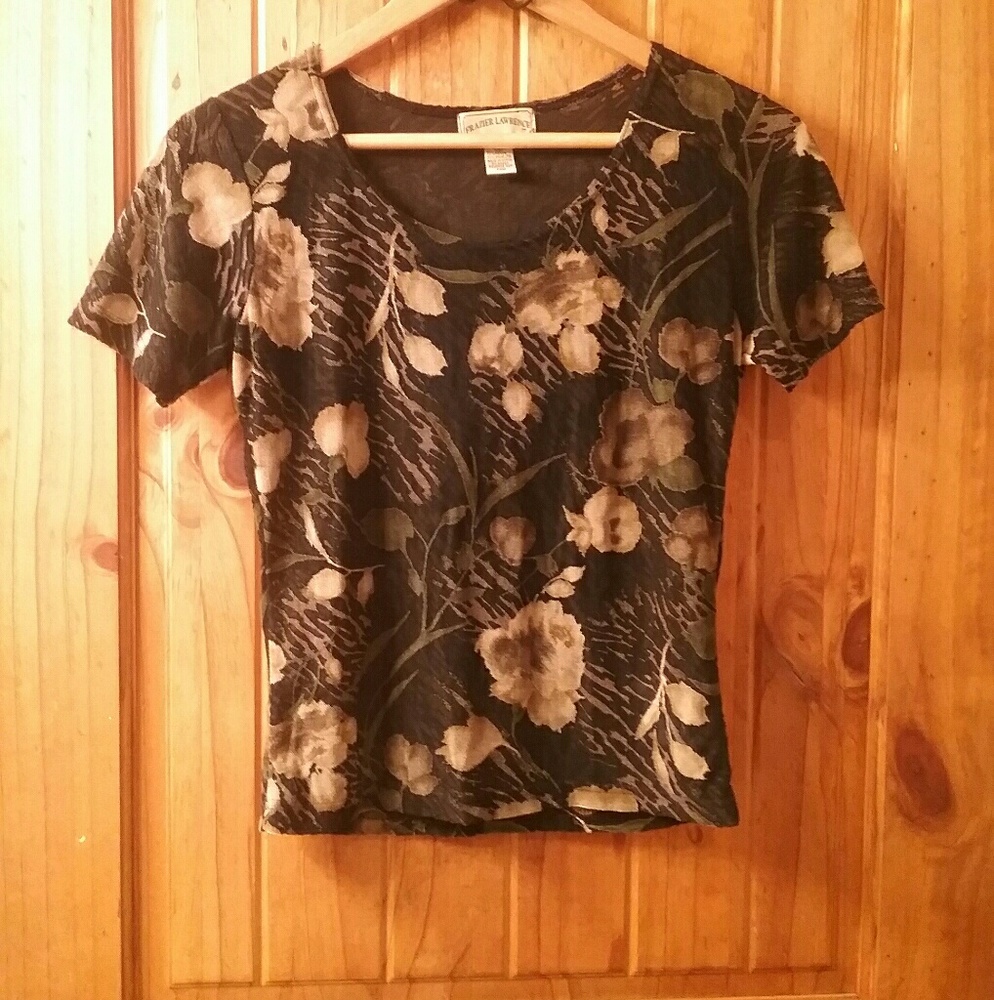 Semi-sheer Watercolour Floral Top.